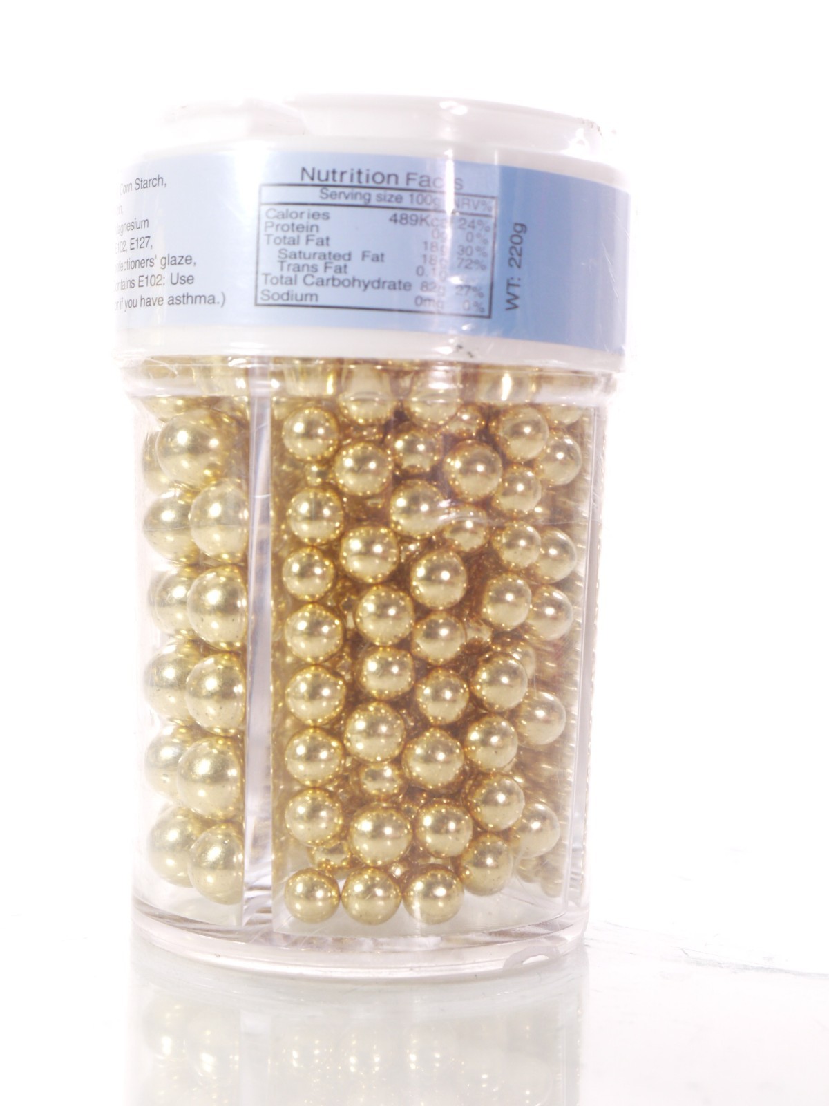Gold Sprinkles for Cake Decorating, 4 Sizes Pearl Mix 7.7Oz /220G. SEALED