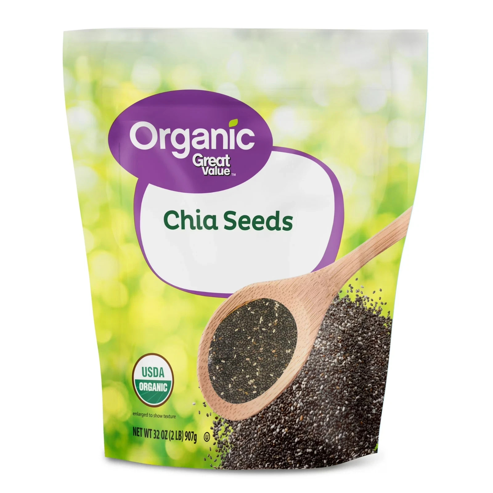 Great Value Organic Chia Seeds, 32 oz (907g) – USDA Organic, Gluten-Free new