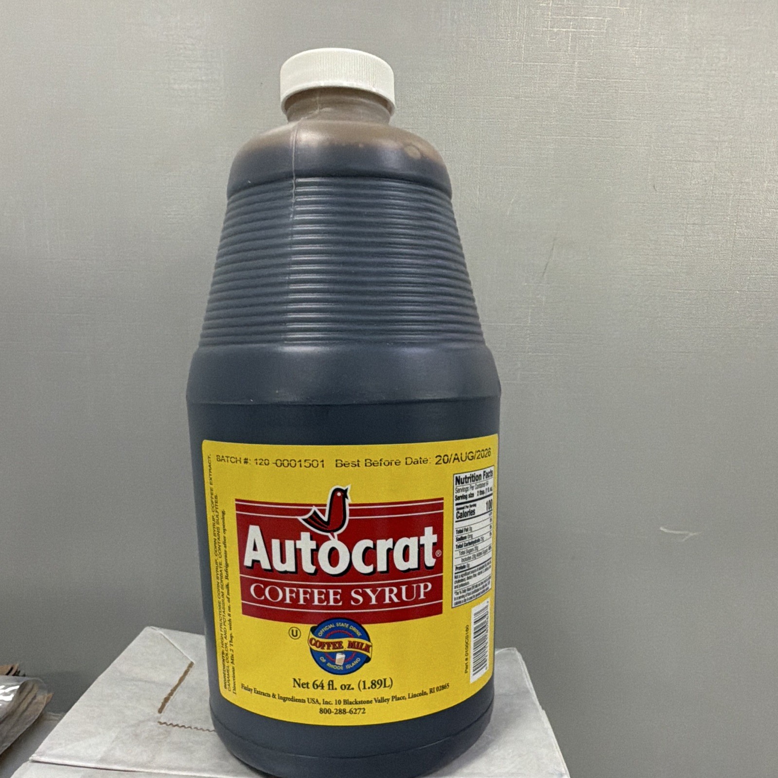 Autocrat Coffee Syrup 64 fl oz (1.89L) Coffee Flavor Pantry Dessert