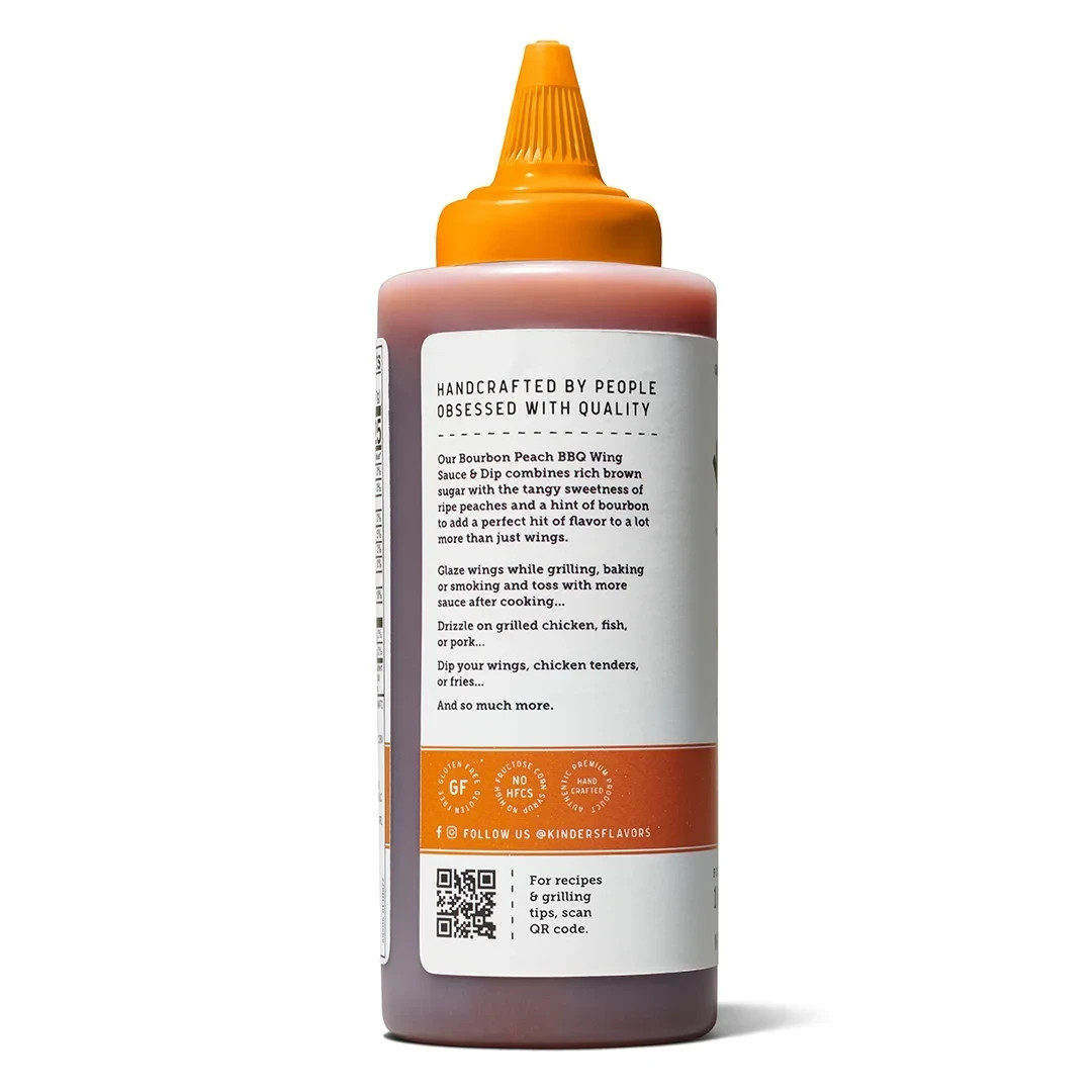 Kinder’s Bourbon Peach BBQ Wing Sauce and Dip, 15.5 oz Squeeze Bottle…