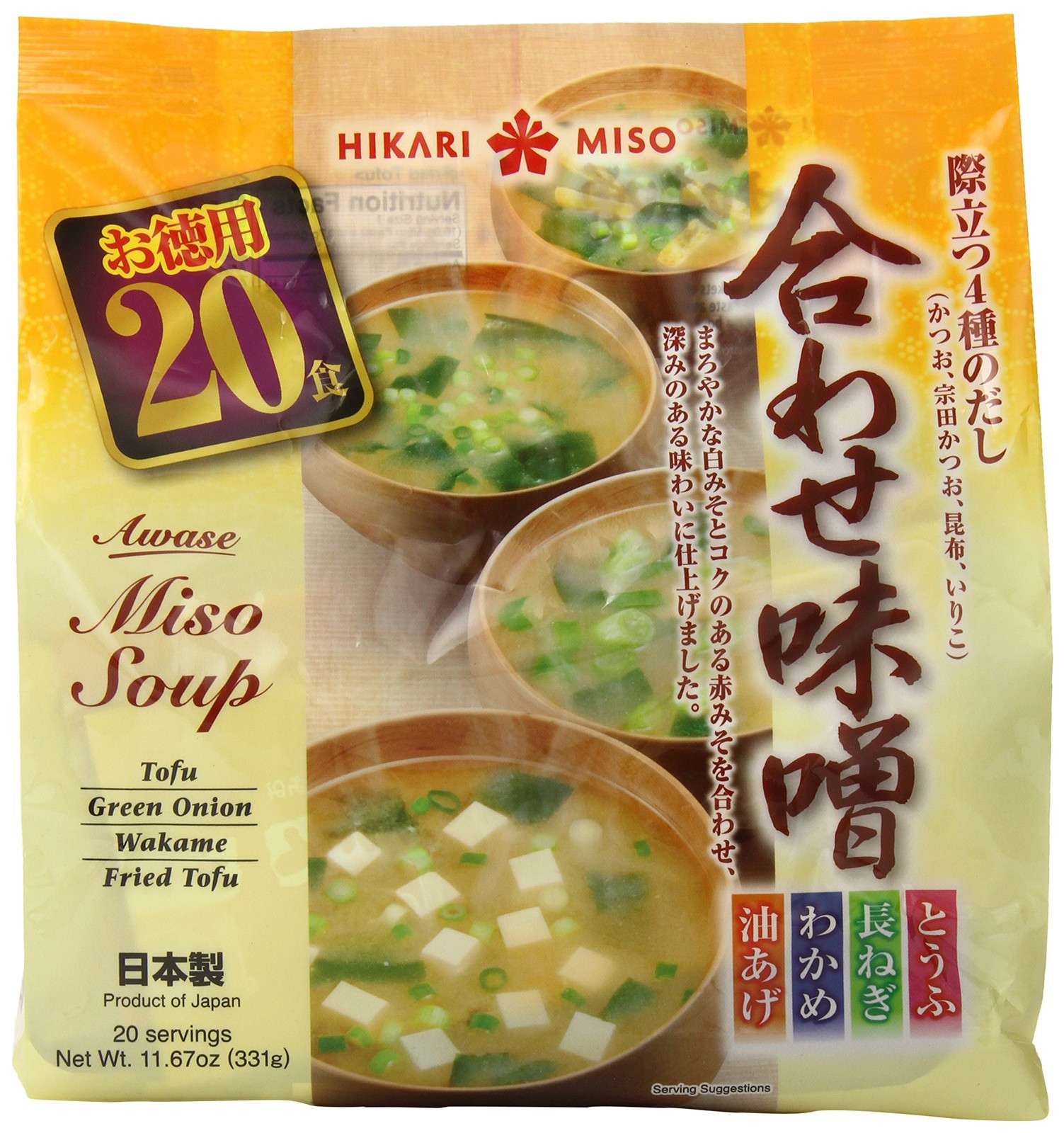 Instant Awase Miso Variety Soup, 11.67 Ounce
