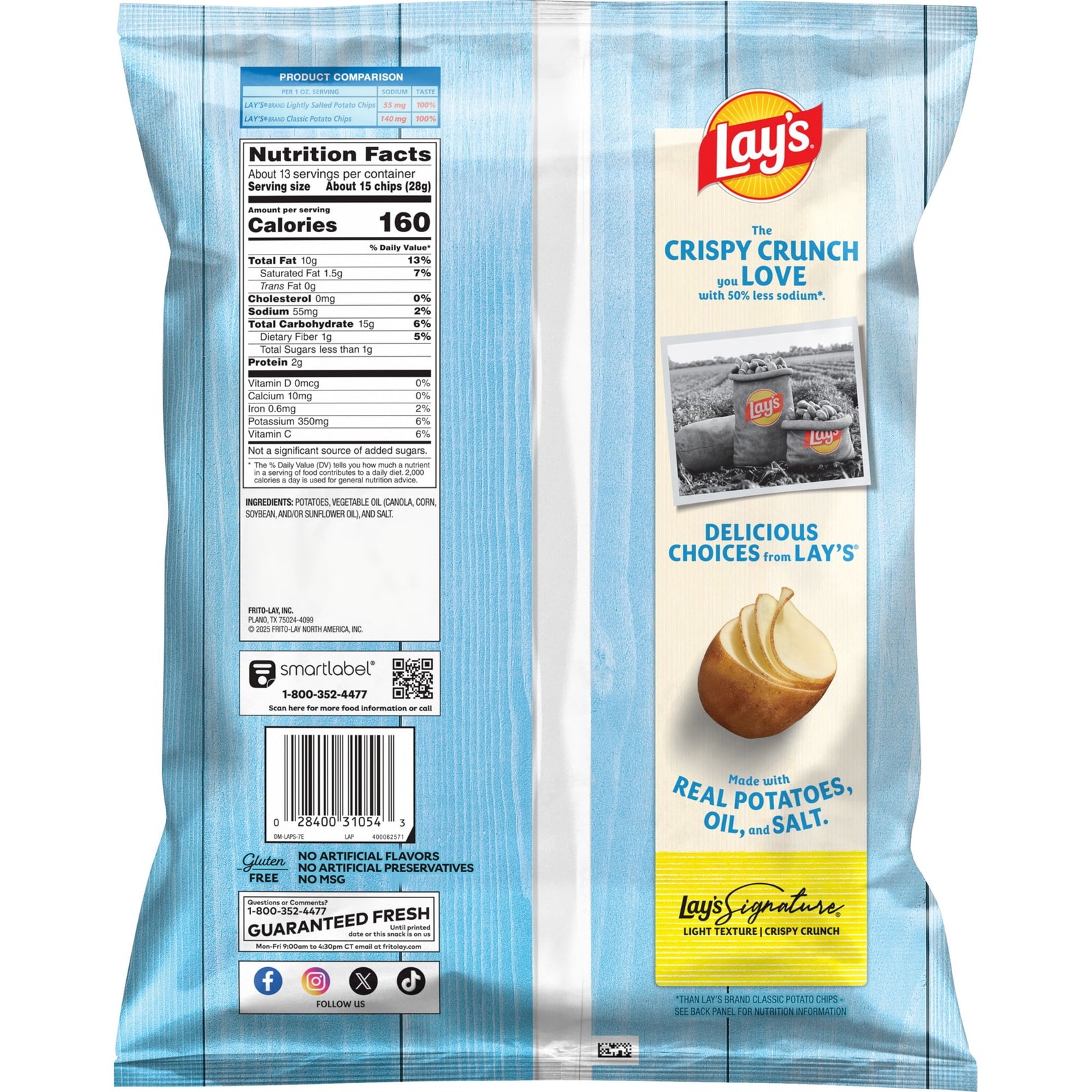 Lay’s Potato Chips Lightly Salted Party Size 12.5 Ounce Bag.
