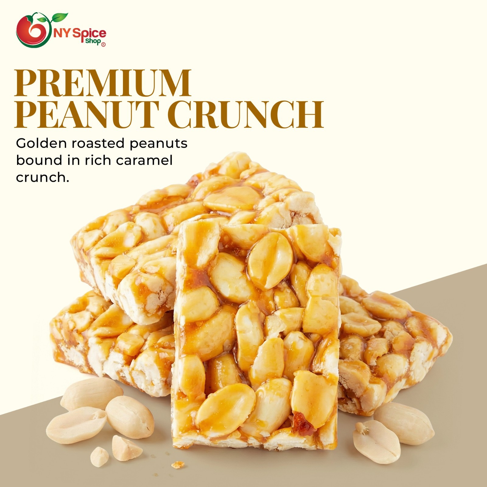 Peanut Crunch Bar – Crunch Bars by NY Spice – Premium Quality – FREE SHIP