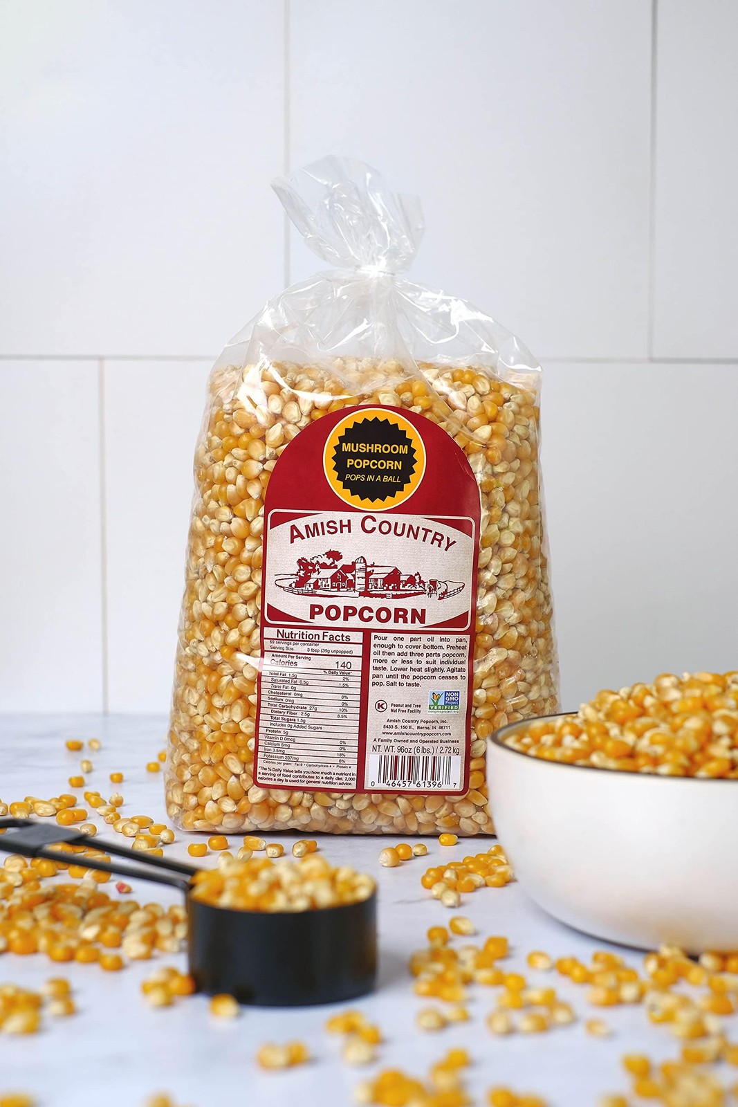 Amish Country Popcorn 6 lb Bag Mushroom Popcorn Kernels Old Fashioned 6 lb Bag