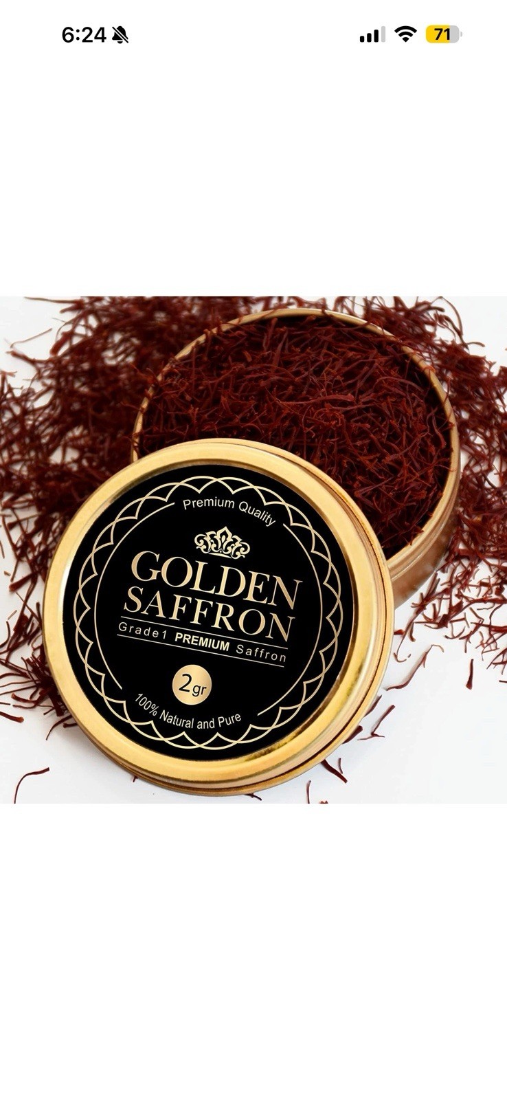 Golden Saffron, Finest Pure Premium All Red Saffron Threads, Grade A+