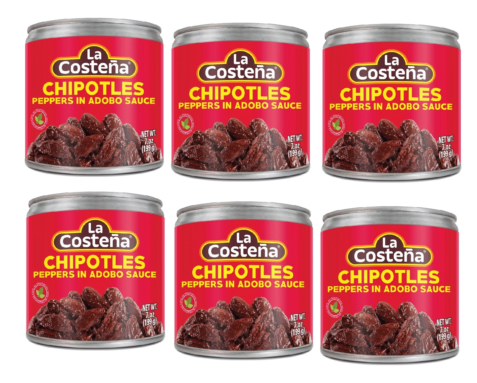 La Costeña Chipotle Peppers in Adobo Sauce – Smoky & Spicy, 7 oz -(6-Pack)
