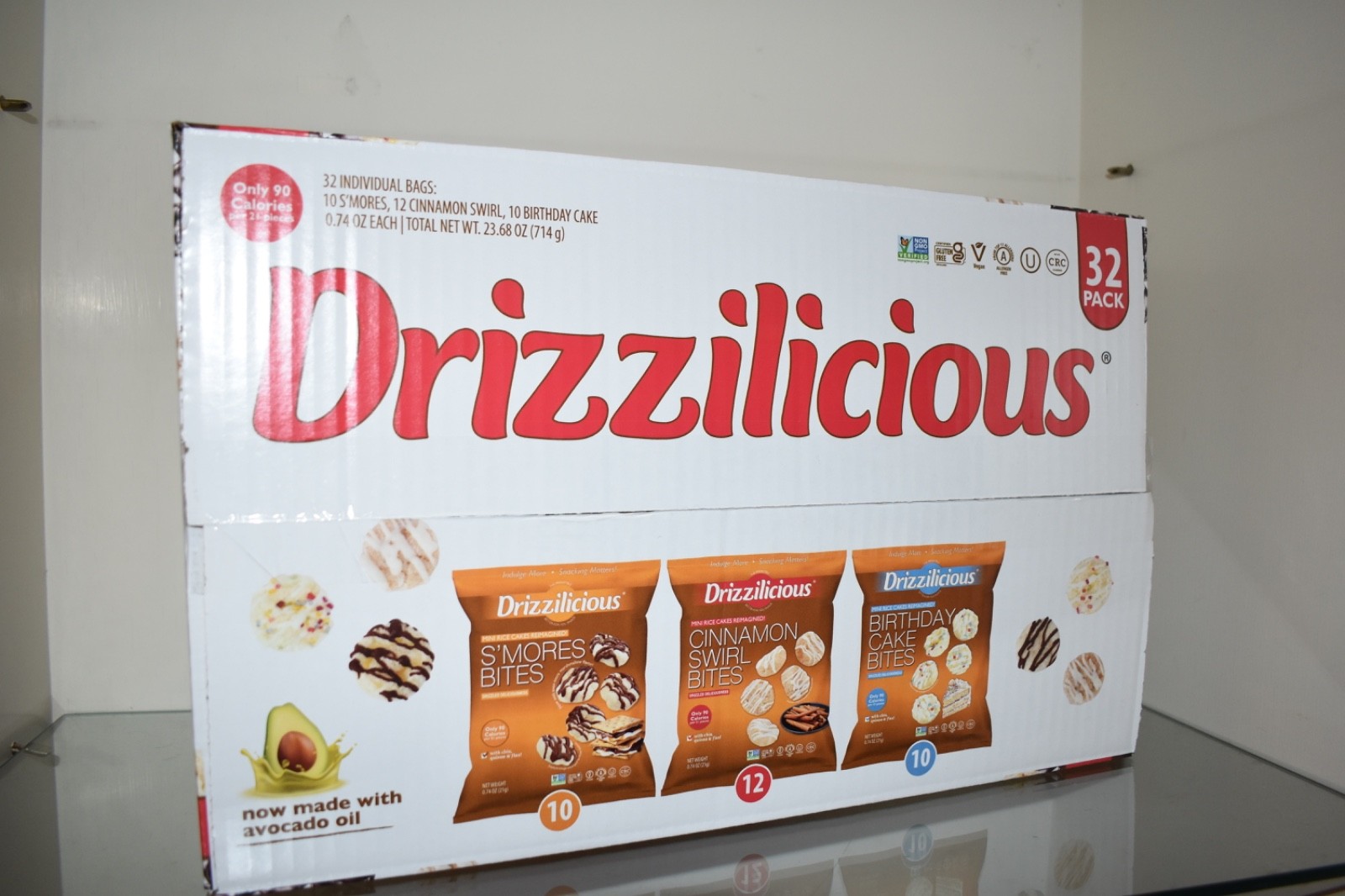 Drizzilicious Mini Rice Cakes Variety Pack 32 Pack 3 Different Flavors