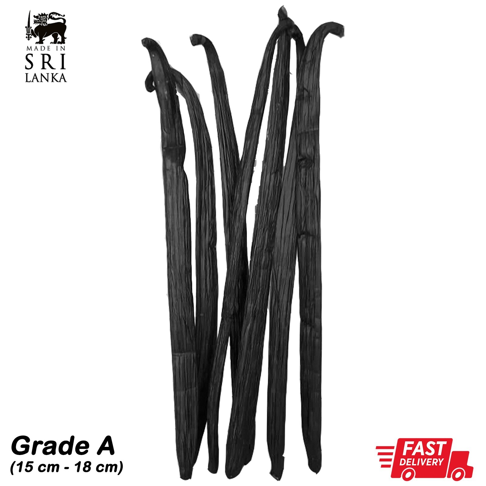 10 Vanilla Beans Premium Quality Vanilla Pods Sri Lanka A Grade 5″-6″ Inches