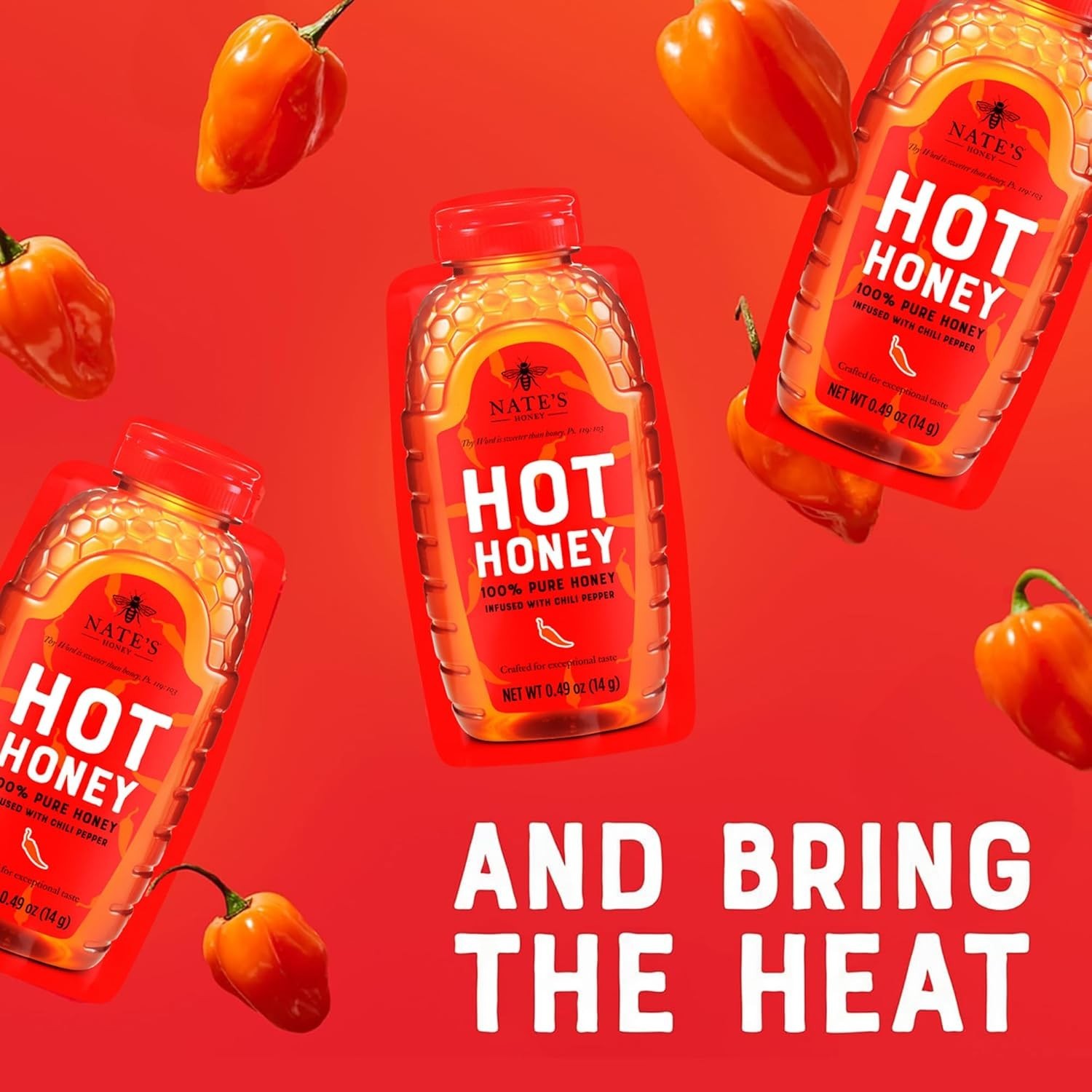 Elevate Your Meals with Nate’s Hot Honey Minis – 20 Pack 0.49oz Perfect Portions