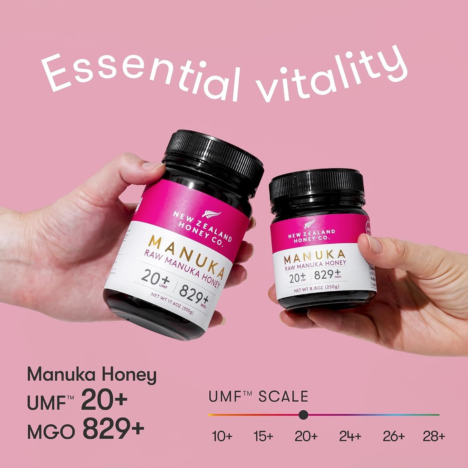 New Zealand Honey Co. Raw Manuka Honey UMF 20+ MGO 829+ 17.6oz Family Size 500g