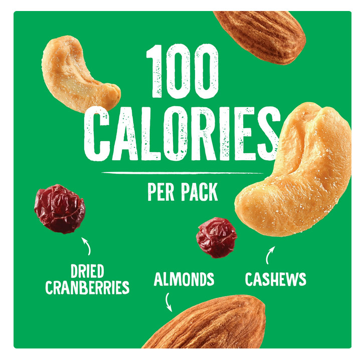 Emerald Nuts Cashews & Almonds with Dried Cranberries, 100 Calorie Packs, 10 Ct