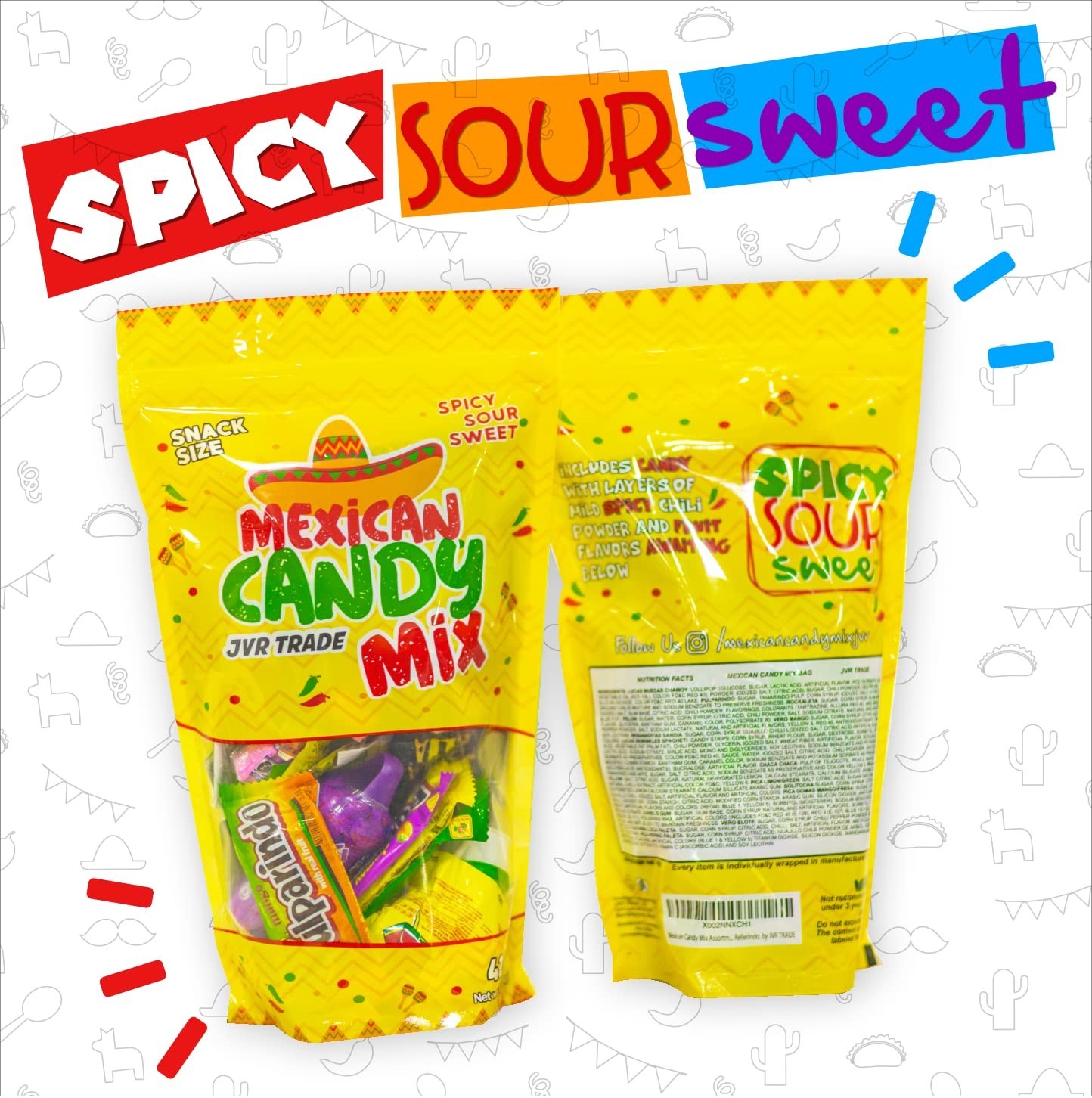 42 Piece Mexican Candy Bag – A Delicious Mix of Sweet, Sour and Spicy Treats