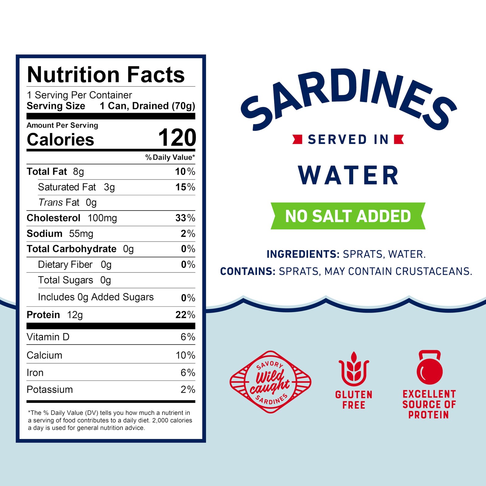 Beach Cliff Wild Caught Canned Sardines In Water No Salt Added 3.75 Ounce Pack