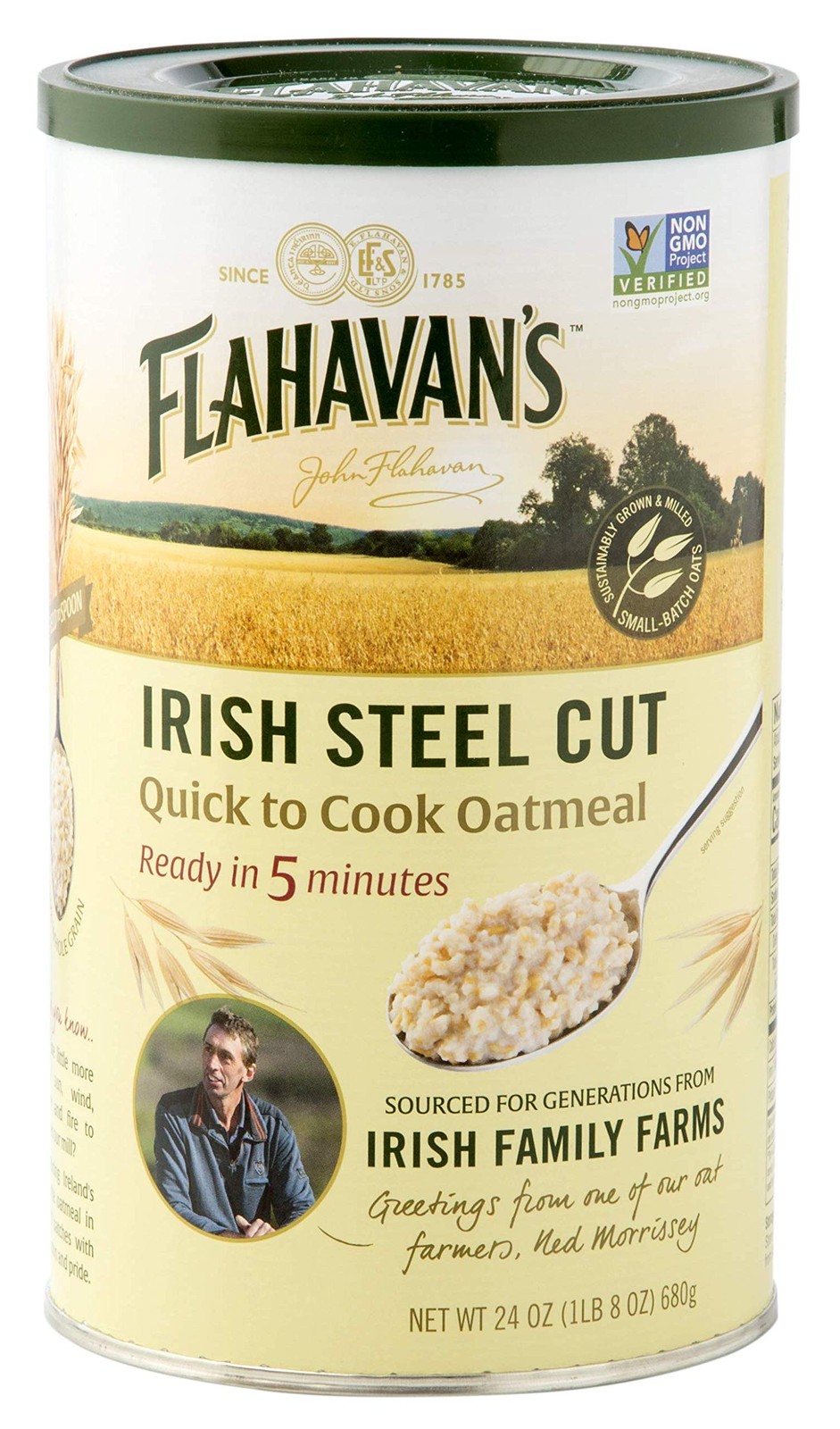 Flahavan’s Quick to Cook 5 Minute, Irish Steel Cut 24 Ounce (Pack of 6)