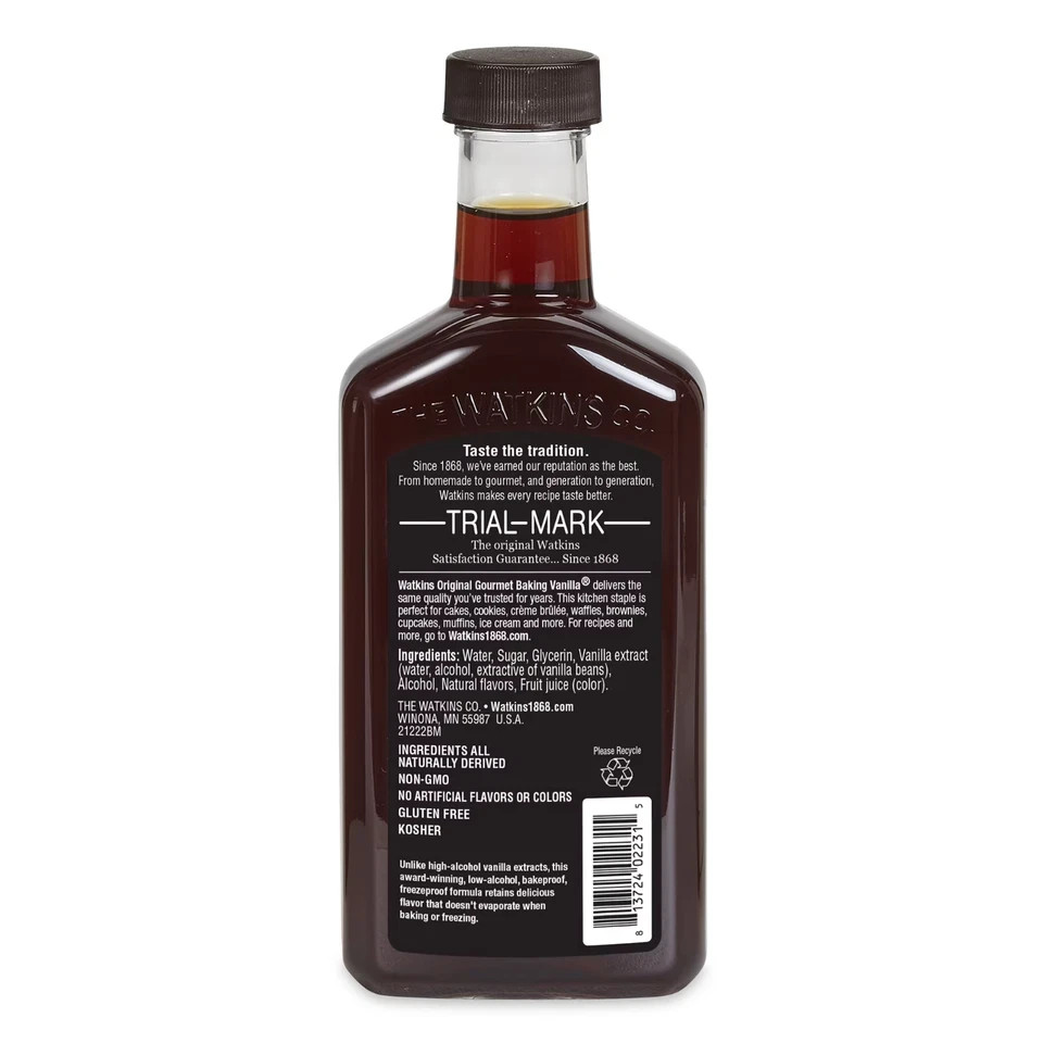 Watkins All Natural Original gourmet baking Vanilla with Pure Extract 8 fl oz..