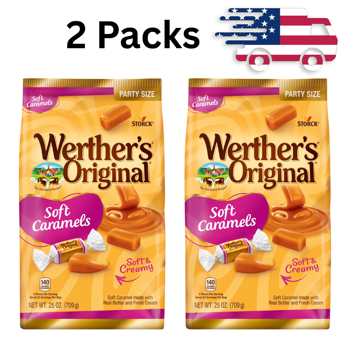 Werther’s Original Soft Caramel Candy, 25 oz (2 Count)