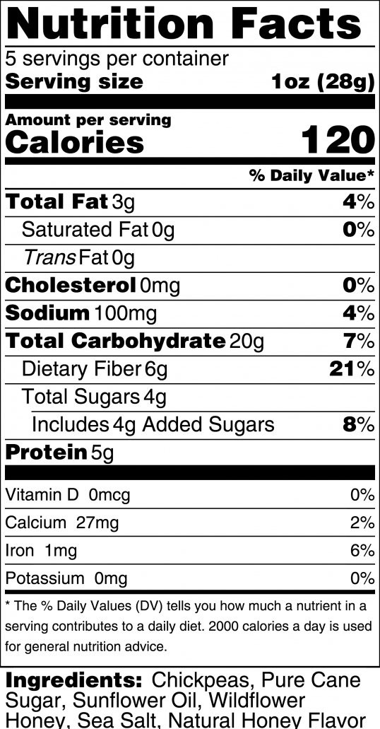 [1 unit] Biena Chickpea Snacks, Honey Roasted, 5 Ounce