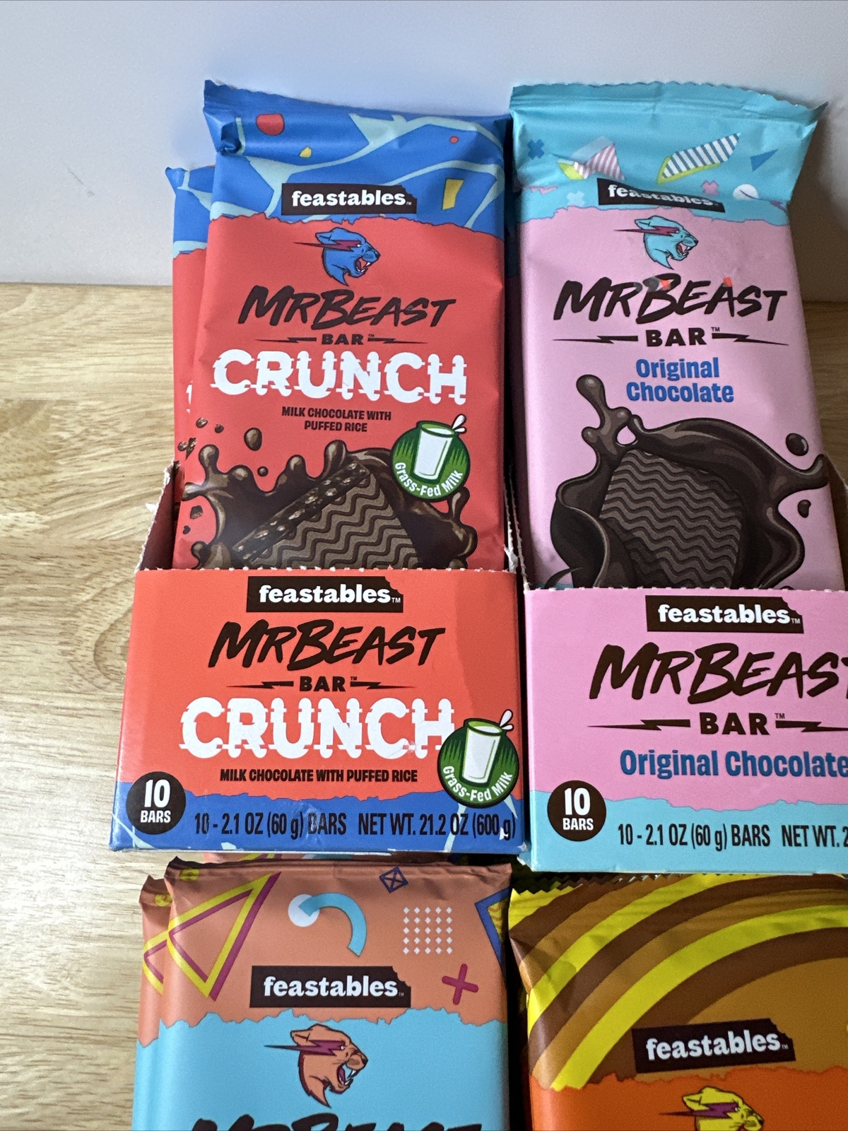 Feastables Mr Beast Chocolate Bars 10 Pack Lot (Flavors in Picture) 2. G1N