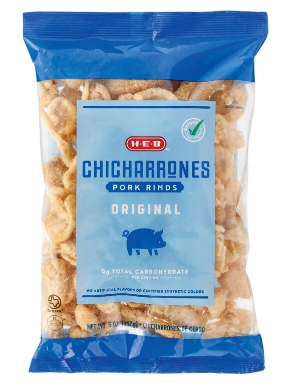 1 Bag – H-E-B Chicharrones Pork Rinds – Original 5 oz