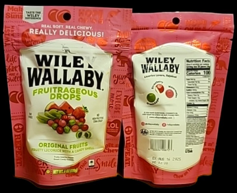 WILEY WALLABY WATERMELON GREEN APPLE & STRAWBERRY ORIGINAL FRUIT DROPS FREE SHIP