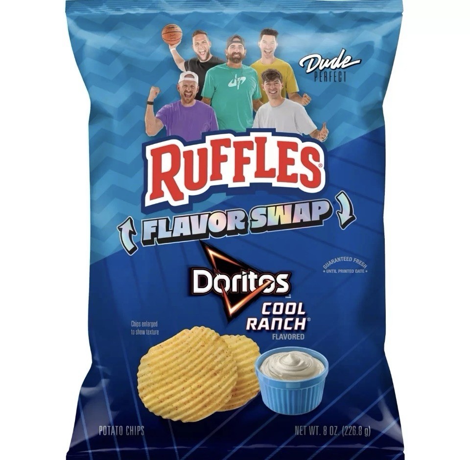 Ruffles Dude Perfect Doritos Cool Ranch Potato Chips 8 oz (3 pack)