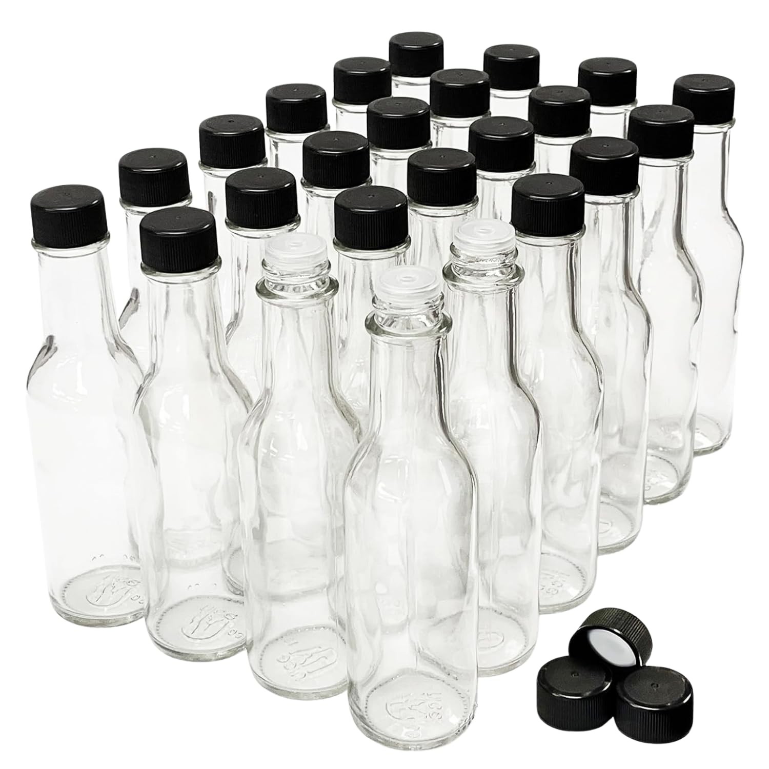 Hot Sauce Bottles 5 Oz, 24 Pack – Glass Containers for Spices, Condiments, Sa…