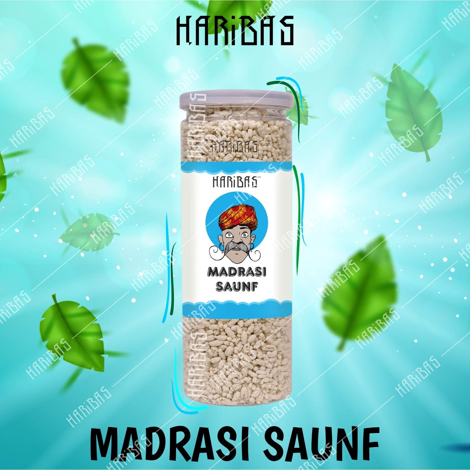 Haribas Madrasi Mukhwas Saunf 2x200g Tin Mint Mouth Freshener After Meal