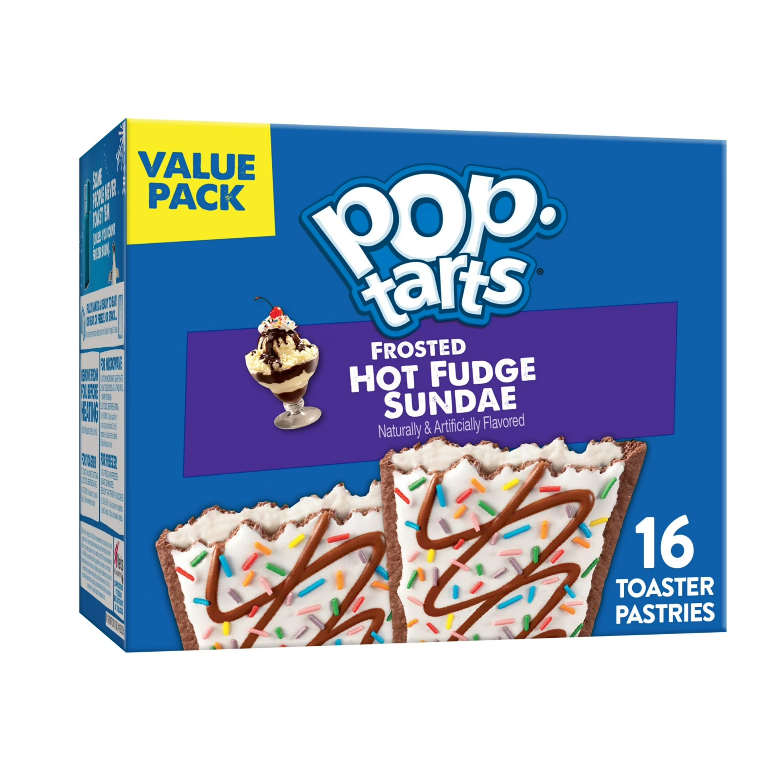 Pop-Tarts Frosted Hot Fudge Sundae Toaster Pastries, Breakfast Foods 27 oz 16 Ct
