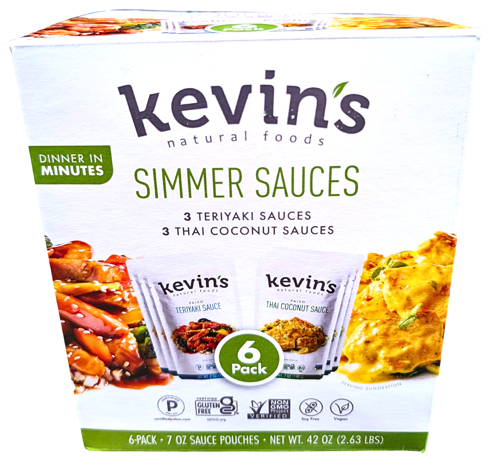 Kevin’s Natural Food Teriyaki Thai Coconut Sauce 6 x 7 Ounce Pouch