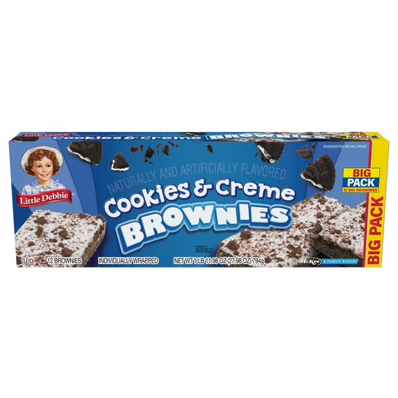 Snack Cakes, Little Debbie Big Pack Cookies & Creme Brownies-free shipping