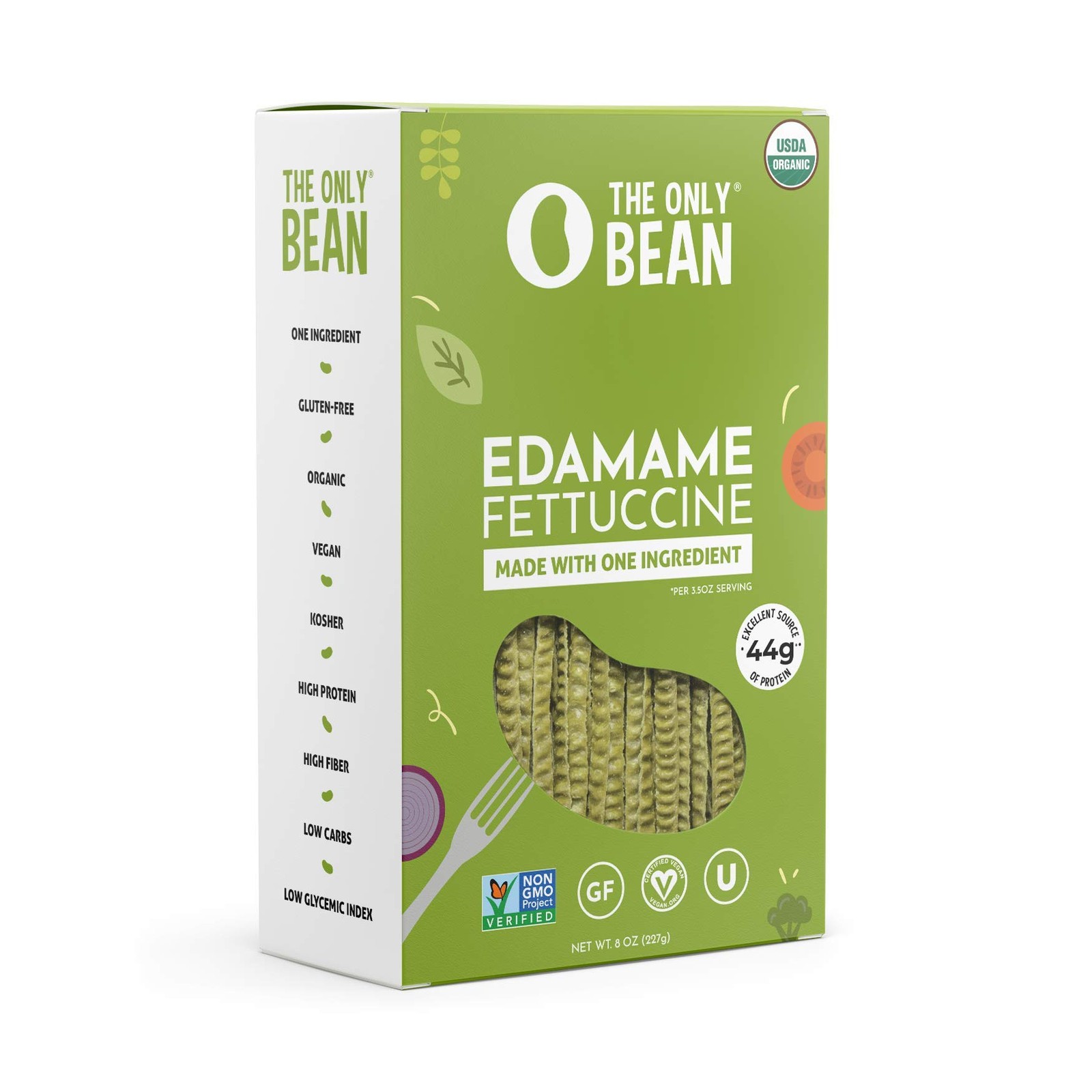 The Only Bean – Organic Edamame Fettuccine Pasta – High Protein, Keto (1 Pack)