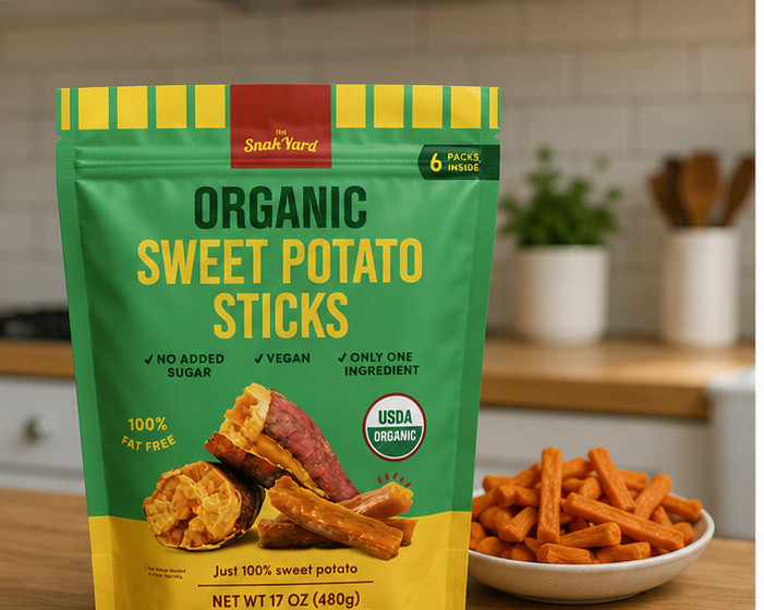 4PACK The SnakYard Organic 100% Sweet Potato Sticks No Sugar Added[2.82oz/80g]