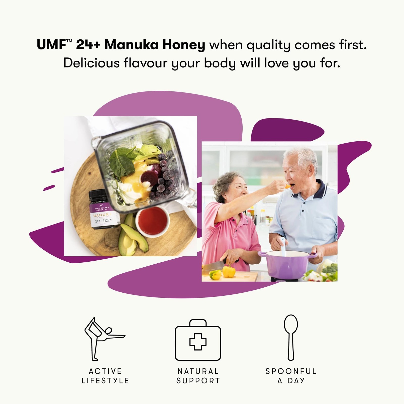 8.8 oz New Zealand Honey Co. Raw Manuka Honey UMF 24+ / MGO 1122+. UMF Certified