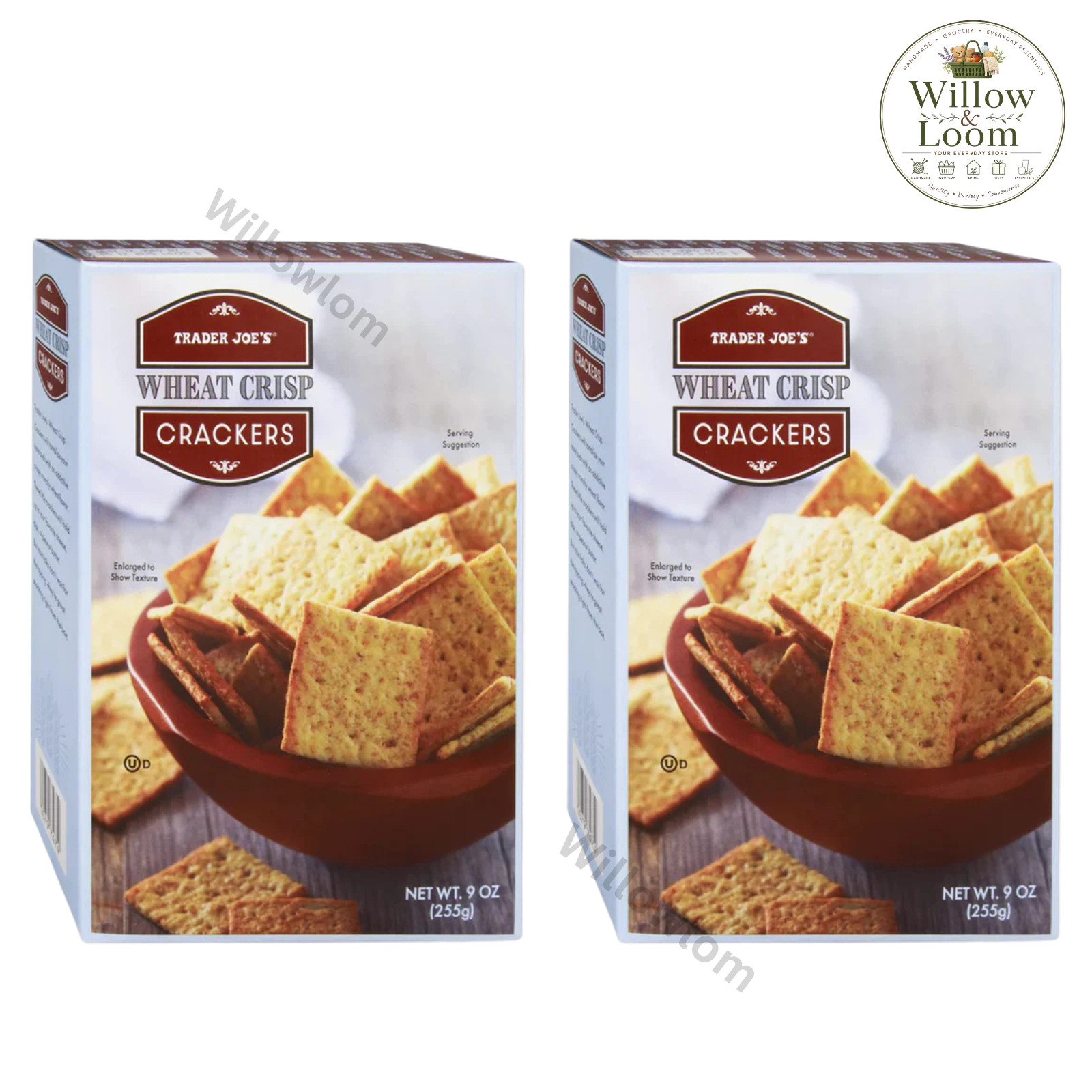 Trader Joe’s Wheat Crisp Crackers 9 oz Each Savory Snack Crackers New Pack of 2