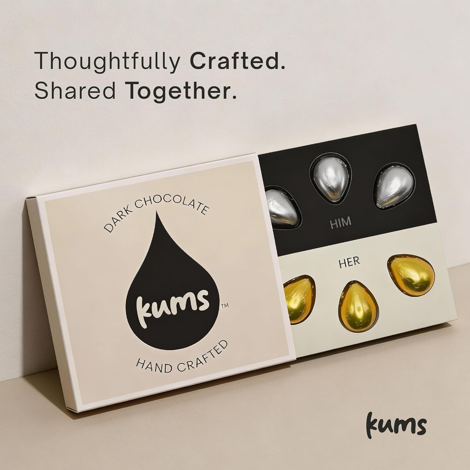Kums Dark Chocolate Tabs for Couples (1 Box) Premium Dark Tab Chocolate for Men