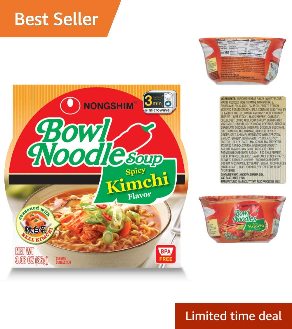 Ramen Noodles, Gourmet Instant Ramen bowl, Microwavable Noodle Soup, Kimchi,…