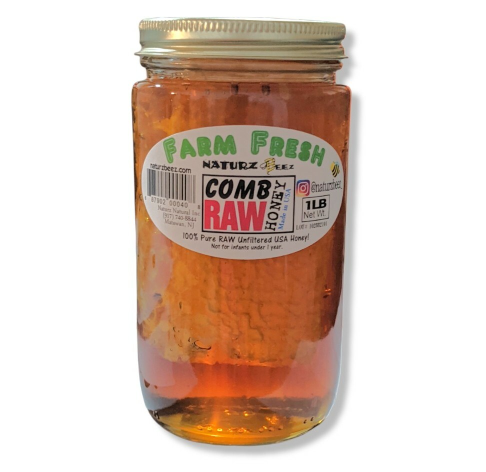 RAW HONEY COMB 1LB RAW HONEY 1LB 2-PACK 100% PURE UNFILTERED USA HONEYCOMB