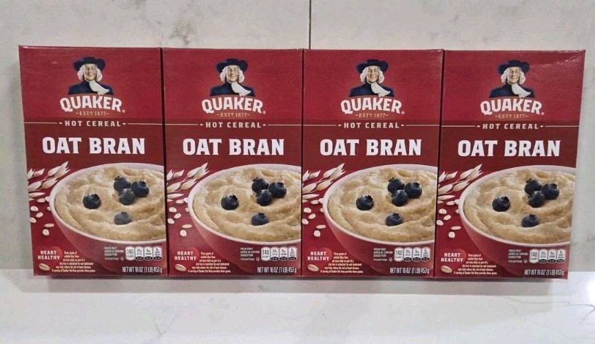 4-Pack Quaker Oat Bran creamy hot cereal 16 oz