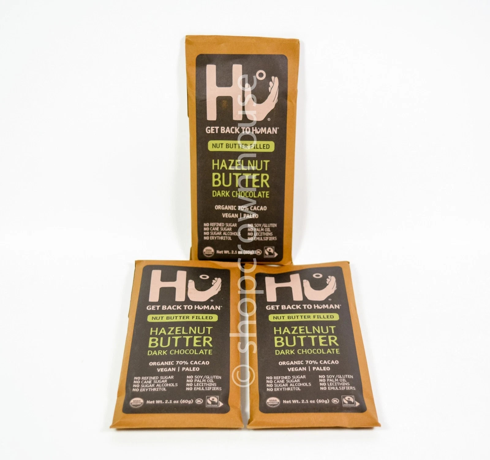 3 Hu Hazelnut Butter Dark Chocolate Organic 70% CACAO 2.1oz bar 06/09/2026 Vegan