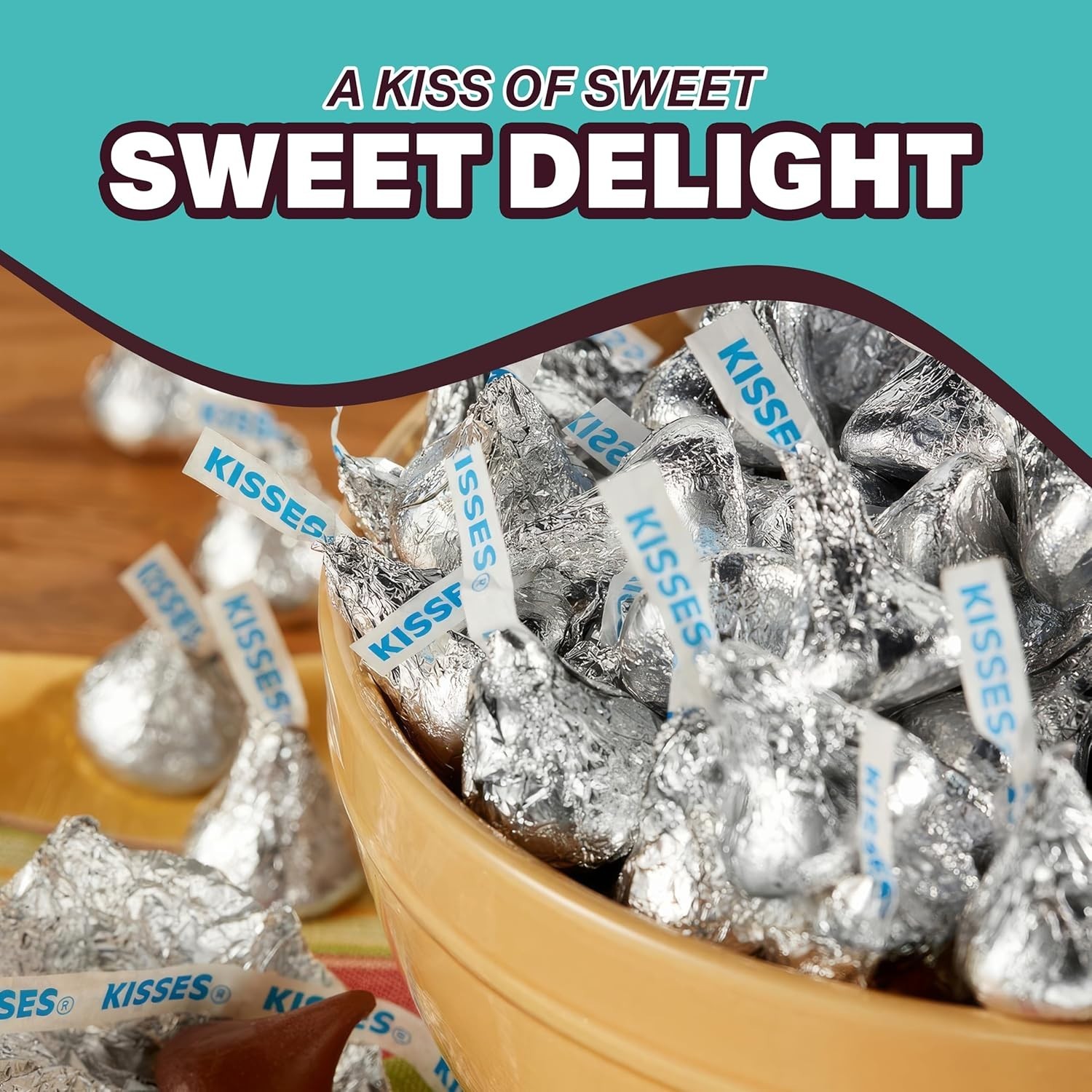 Hershey’s Kisses Milk Chocolate Silver Foil, Bulk Fresh Holiday Candy (4 Pounds)