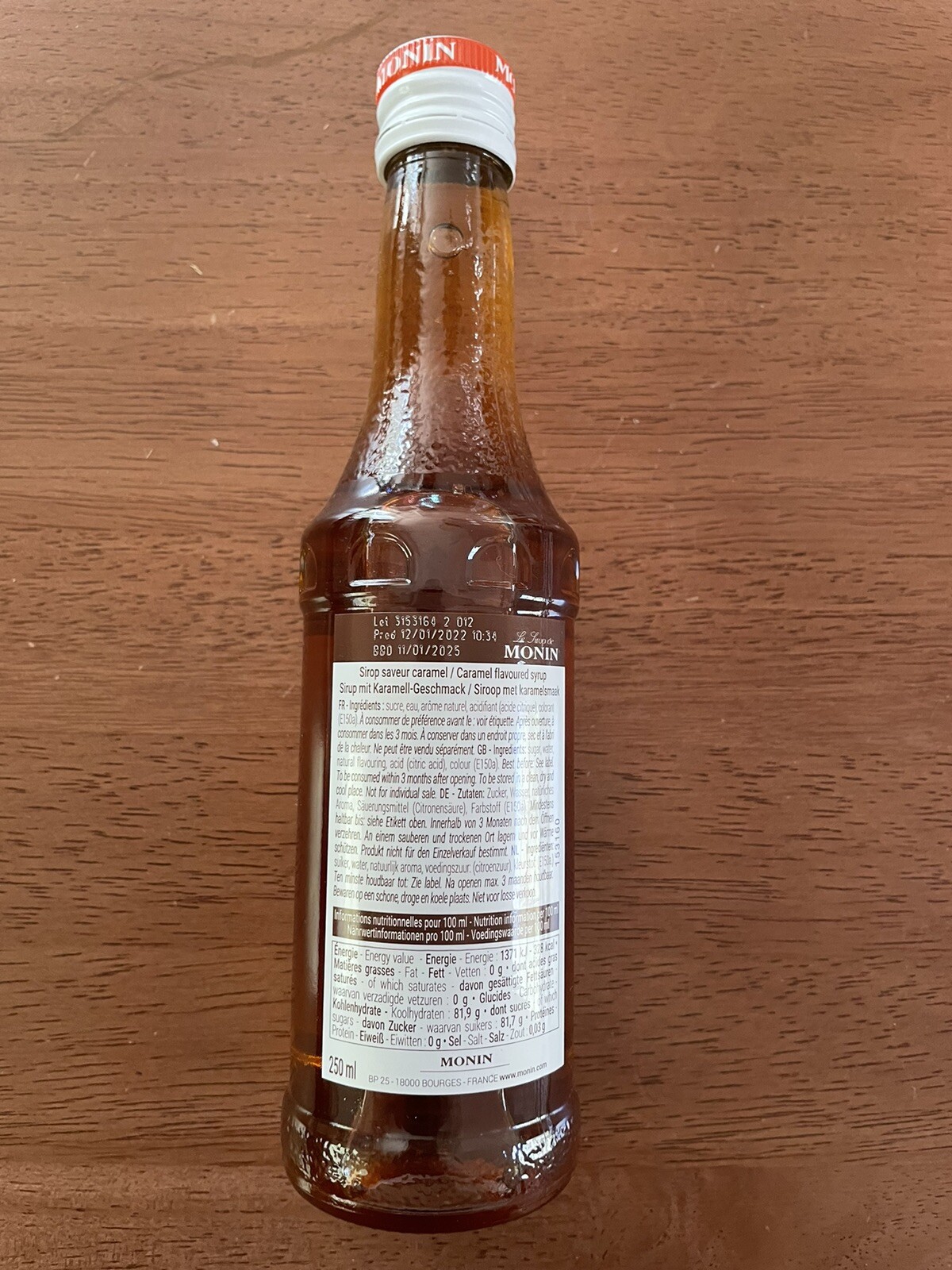 Le Sirop de Monin Caramel Syrup (250 mL), Caramel Flavoured