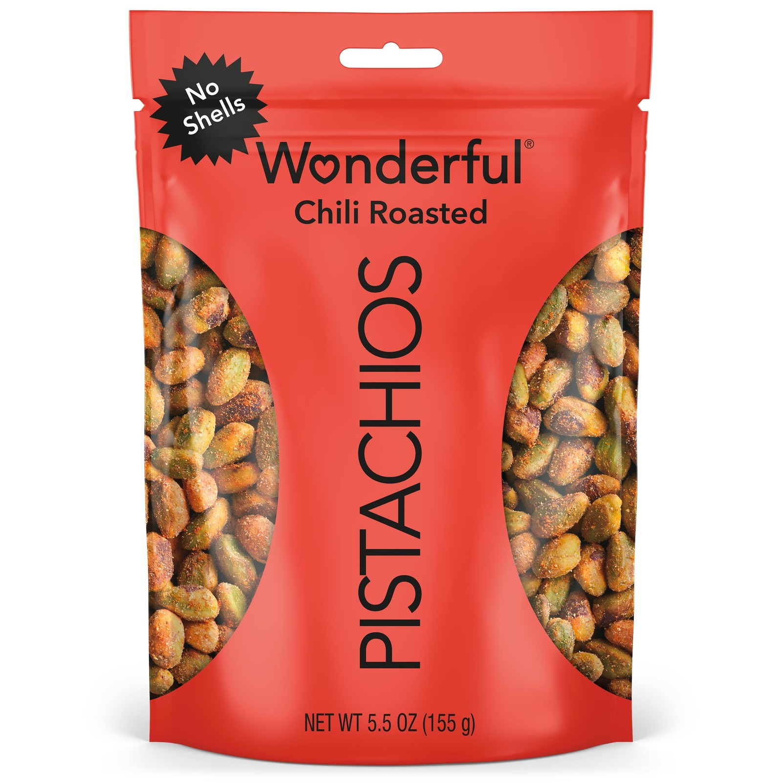 Wonderful Pistachios No Shells, Chili Roasted 5.5 Ounce (Pack of 1), Color