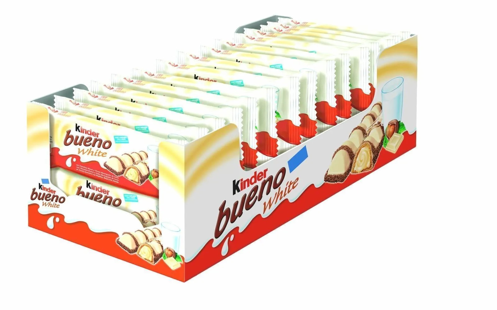 White chocolate 2 BAR PACK KINDER BUENO 39g Chocolate Multibuy