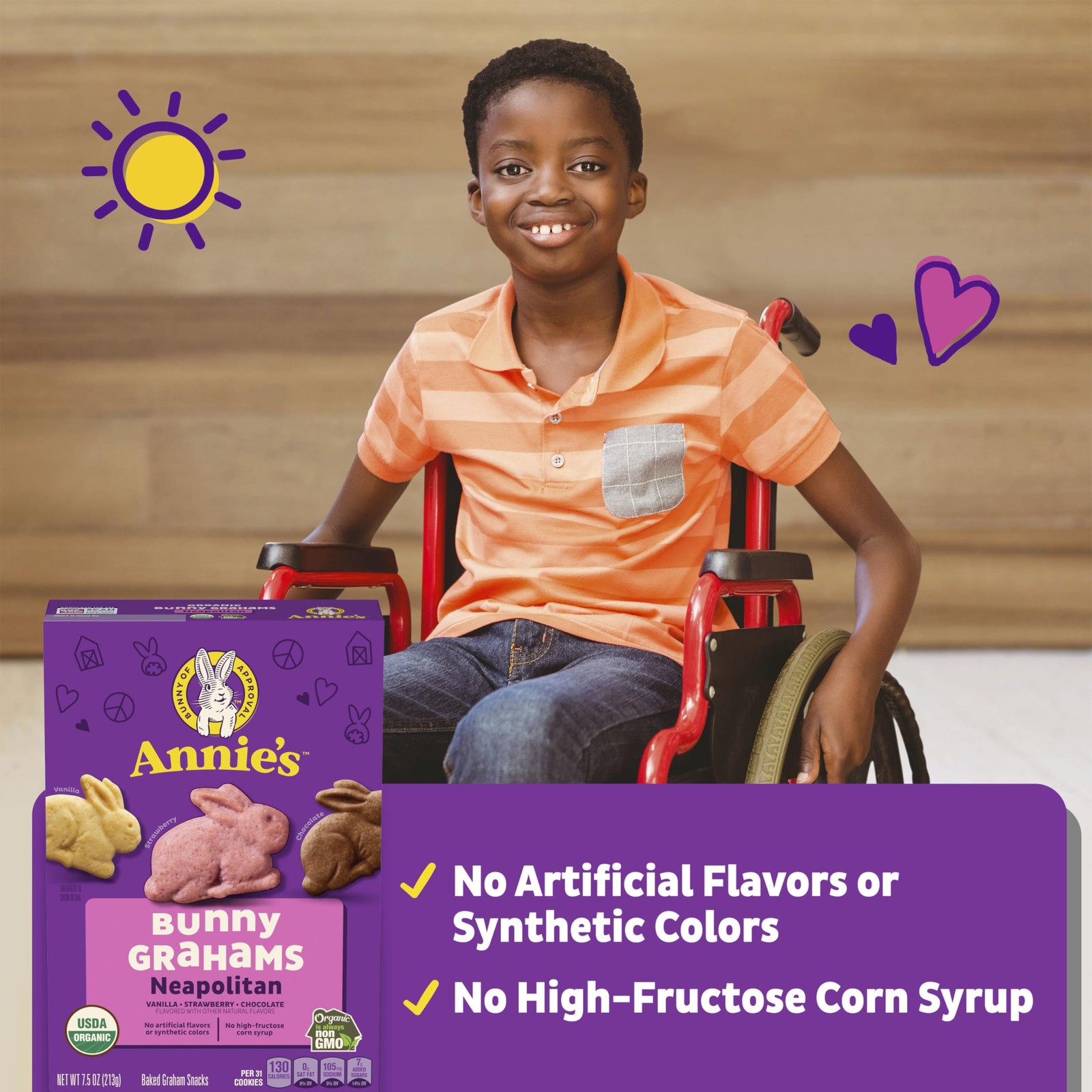 Annie s Organic Neapolitan Bunny Grahams 7.5 Ounce Fun Healthy Snacks for Kids