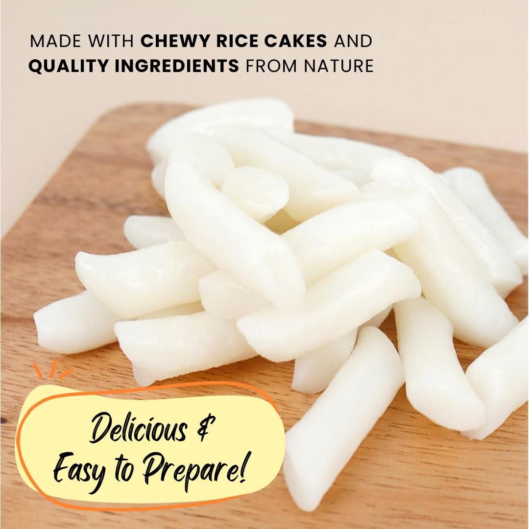 Instant Tteokbokki Rice Cakes with Cheese Easy Korean Street Food, Pack of 2