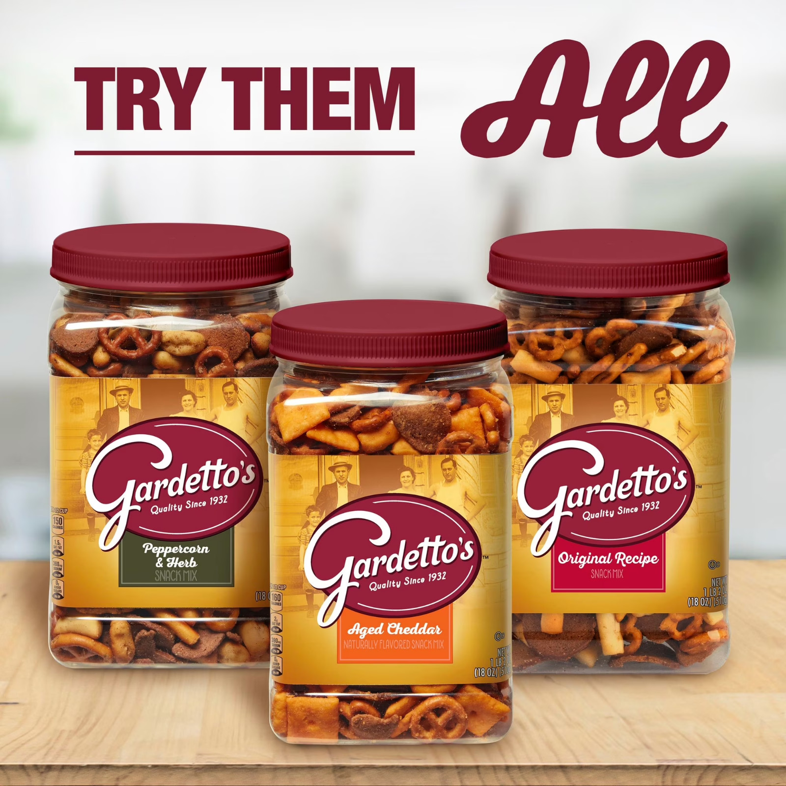 Gardetto’s Snack Mix, Original Recipe, Salty Snacks Tub, 18 oz..