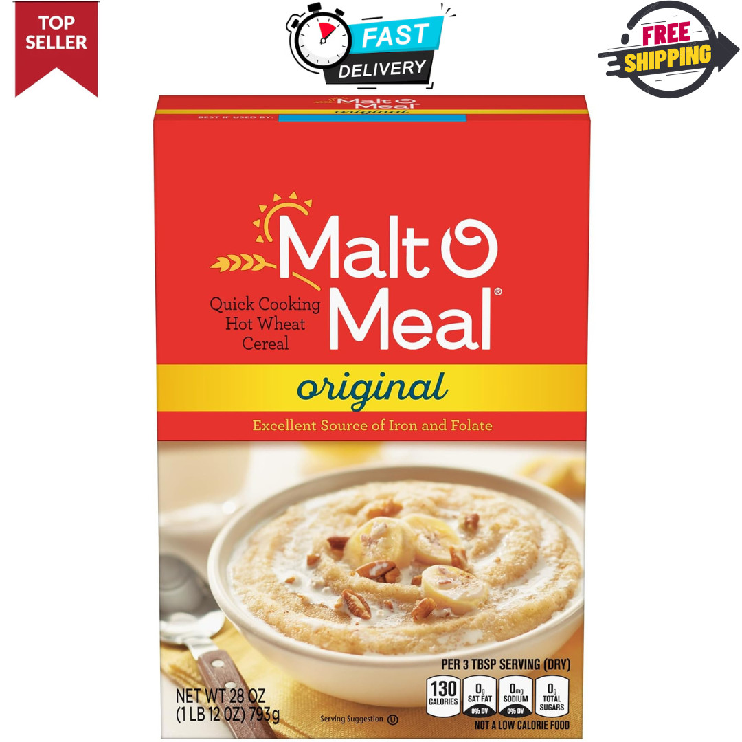 Malt-O-Meal, Original Malt-O-Meal Hot Breakfast Cereal, Quick Cooking- 28 Ounces
