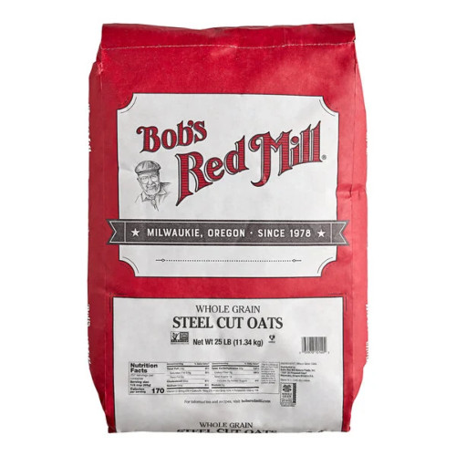 25 lb. Steel Cut Oats Bulk Size Grain Breakfast Wholesome Oatmeal Kosher Vegan