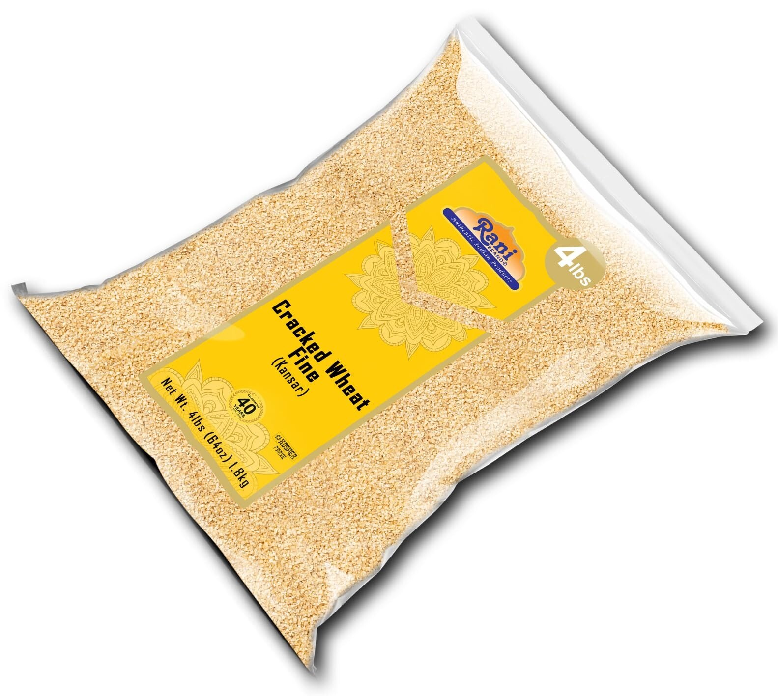 Rani Cracked Wheat Fine (Kansar, Bulgur, Similar to Wheat #1) 4lb (64oz) Bulk