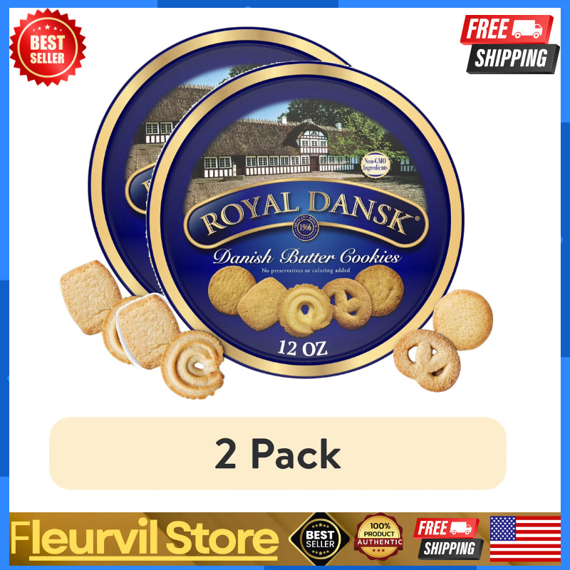 2 pack Royal Dansk Danish Butter Cookies Premium Cookies 12 oz – No Fee US Stock